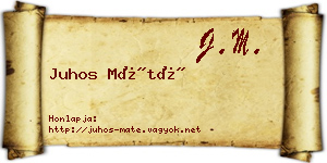 Juhos Máté névjegykártya