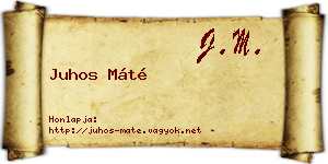 Juhos Máté névjegykártya